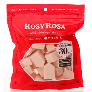 ROSY ROSA ฟองน้ำแต่งหน้า โรซี่ โรซ่า แวลู เมคอัพ สปอนจ์ ทรงบ้าน วัสดุเอส บี อาร์ ชุดละ 3 ห่อ ห่อละ 30 ชิ้น / ROSY ROSA