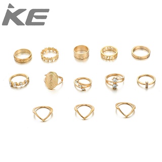 Creative English Virgin Mary diamond simple pattern joint ring Leaf 13-piece ring for girls f