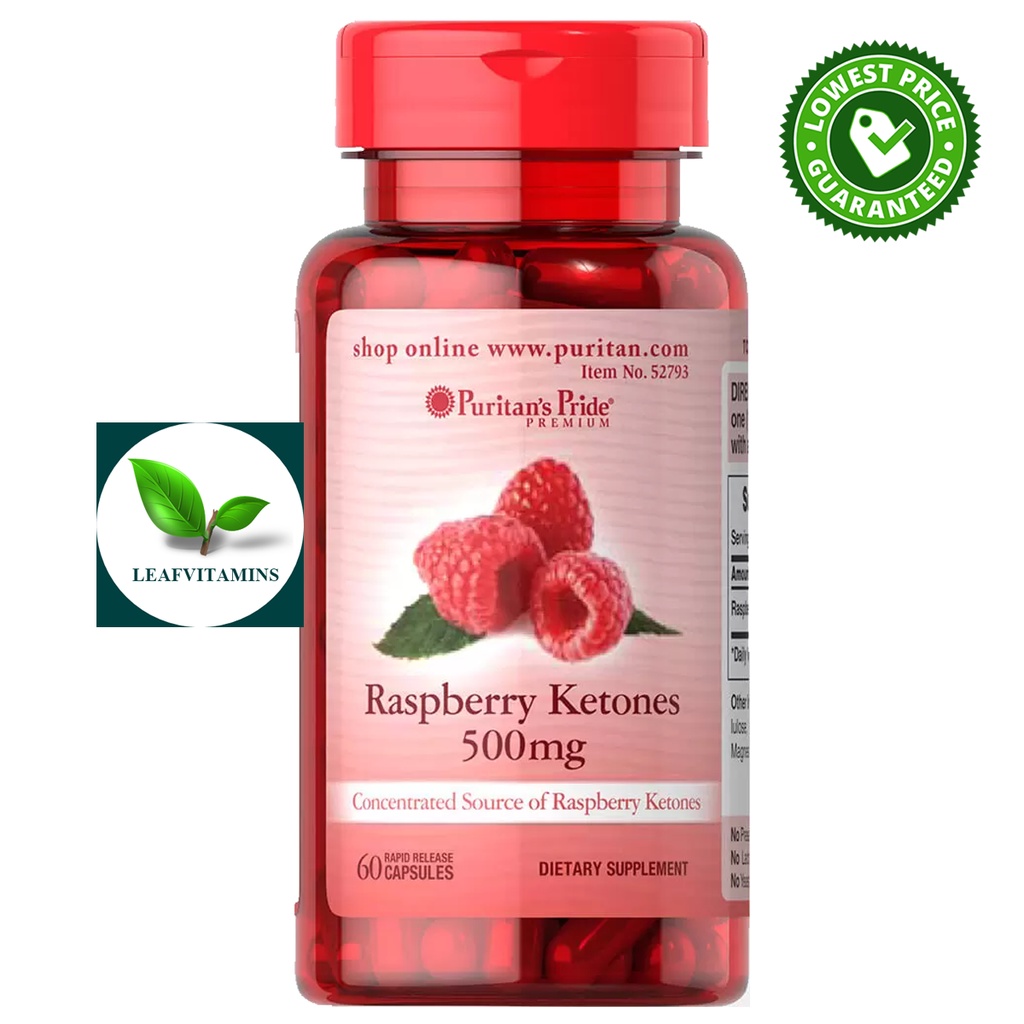 ภาพหน้าปกสินค้าPuritan's Pride Raspberry Ketones 500 mg / 60 Capsules(ราสเบอรี่) จากร้าน leafvitamins บน Shopee