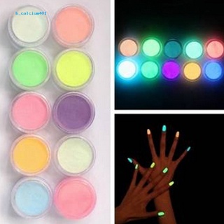 Farfi  10 Pcs Noctilucent Nail Glitter Powder Glowing Nail Art DIY Fluorescent Acrylic Powder