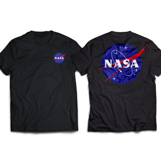 เสื้อยืดโอเวอร์ไซส์ถูกที่สุด เสื้อยืด พิมพ์ลายโลโก้ NASA Front And BLKNG UNISEXS-3XL