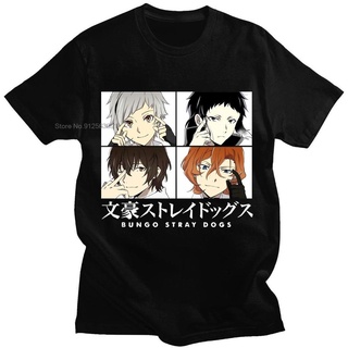 เสื้อยืดแขนสั้นลําลอง พิมพ์ลายอนิเมะ Bungou Stray Dogs แฟชั่นฤดูใบไม้ผลิ และฤดูร้อน สไตล์ญี่ปุ่นเรโทร สําหรับผู้ชาย และผ