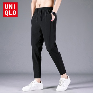 Uniqlo กางเกงวอร์มขายาวลําลอง แบบบาง แห้งเร็ว พลัสไซซ์ แฟชั่นฤดูร้อน สําหรับผู้ชาย