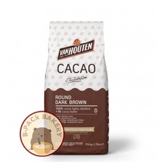 Ketoทานได้ (ดาร์คบราวน์) Van Houten Cacao Dark Brown แวนฮูเต็น โกโก้ ดาร์คบราวน์ 750g
