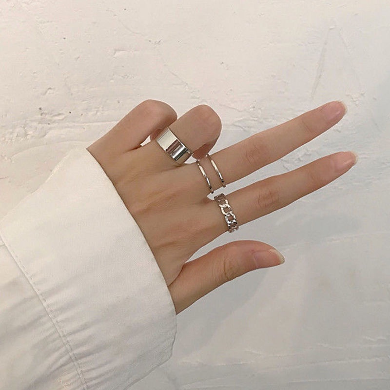 ภาพสินค้าปรับขนาดได้ แหวนเซ็ทละ 3 วง แหวนเงิน แหวน แฟชั่น แนวฮิปฮอป พังก์ เครื่องประดับ สไตล์ญี่ปุ่นเกาหลี R25 จากร้าน pomns13 บน Shopee ภาพที่ 3