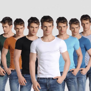 เสื้อยืดสีขาวเสื้อยืดแขนสั้นผู้ชาย [M-5XL / ใหญ่ / สามารถสวมใส่ได้ 100 กิโลกรัม]เสื้อยืดแขนสั้นสีทึบ