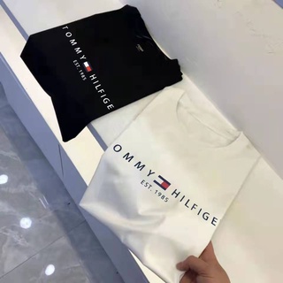 เสื้อยืดแขนสั้น คอปก ผ้าฝ้าย พิมพ์ลายโลโก้ Tom my fashion สําหรับผู้ชาย และผู้หญิง