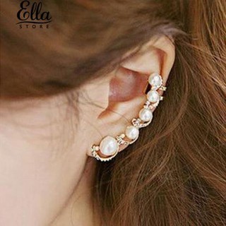 ภาพหน้าปกสินค้าเครื่องประดับของผู้หญิง Rhinestone Faux Pearl Ear Hook Ear ต่างหูคลิป ที่เกี่ยวข้อง