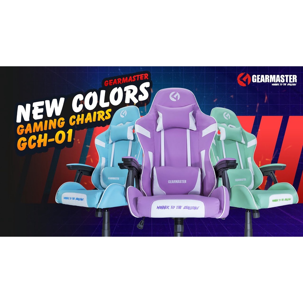 เก้าอี้เล่นเกมส์ GEARMASTER GCH-01 รับน้ำหนักได้ 150 kg. ปรับเอนนอนได้ ...