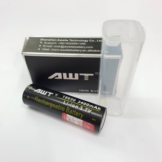 ถ่านชาร์จ AWT IMR 18650 3400mAh ของแท้ตรวจสอบโค๊ดได้(1ก้อน)