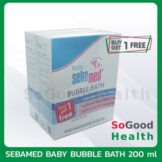 สินค้า ซื้อ 1 แถม 1 💥EXP 04/24💥 SEBAMED BUBBLE BATH 200 ML. | ผลิตภัณฑ์อาบน้ำสำหรับเด็ก