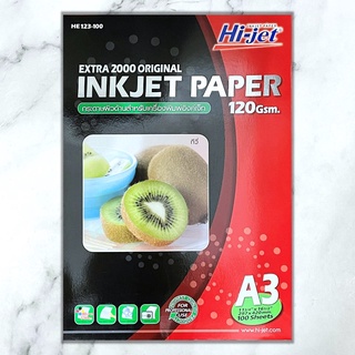 กระดาษโฟโต้ A3 Hi-jet Extra 2000 Original Paper 120 gsm กระดาษผิวด้าน พิมพ์อิงค์เจ็ท (100แผ่น/แพ็ค)