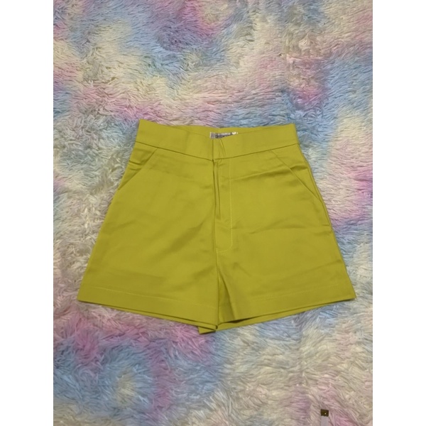 cottoncandy-กางเกงขาสั้นสีเขียวมะนาว-summer-sizes