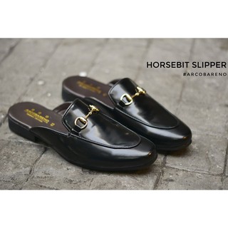 701 Arocbareno Horsebit Slipper Piano Black