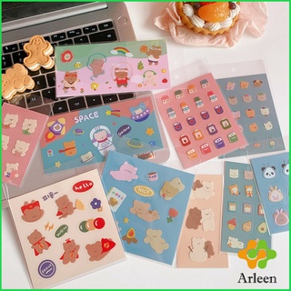 Arleen แผ่นสติกเกอร์ PVC ลายการ์ตูน น่ารัก 1 แผ่น จัดส่งคละแบบ สติกเกอร์พีวีซี Cartoon stickers