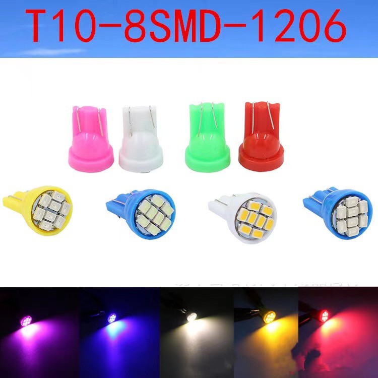 ไฟหรี่-led-t10-8smd-ชิป-หน้าตัด-มอเตอร์ไซด์-และรถยนตร์-1-หลอด-ส่องแผนที่-ส่องป้ายทะเบียน-12v-ไฟวัดบูส-ไฟเรือนไมล์