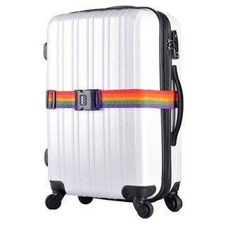 สายล็อค กระเป๋าเดินทาง พร้อมตั้งรหัส สายรัดกระเป๋าเดินทาง สีรุ้ง rainbow