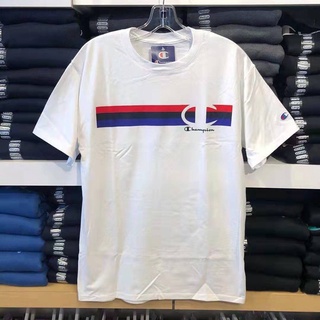 Champion เสื้อยืดลําลอง ผ้าฝ้าย แขนสั้น คอกลม พิมพ์ลาย สวมใส่สบาย แฟชั่นสําหรับผู้ชาย