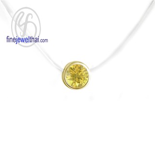 Finejewelthai-จี้บุษราคัม-จี้พลอย-พลอยประจำเดือนเกิด-Yellow-Sapphire-Silver-Pendant-Birthstone-P1086yl00 (ราคาต่อชิ้น)