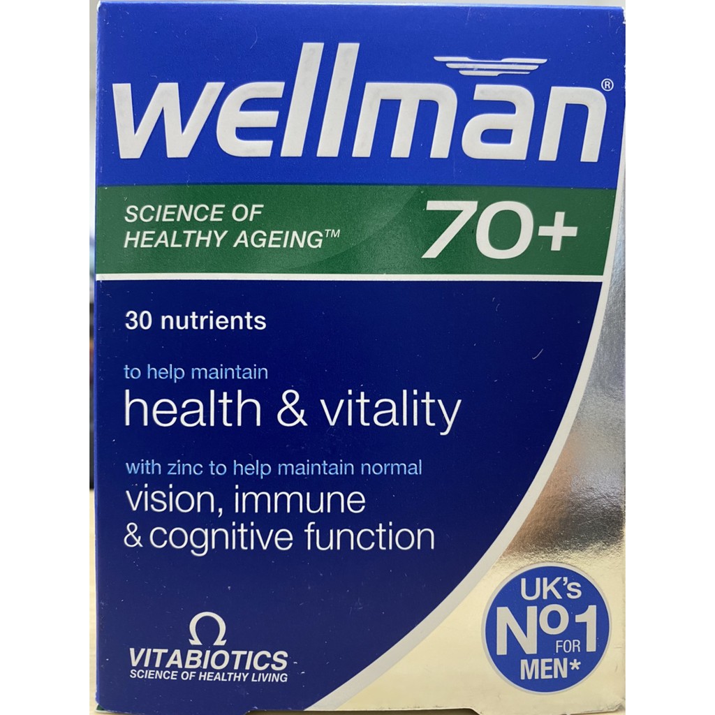 ภาพหน้าปกสินค้าWellman 70+ (30 Teblets) วิตามินสำหรับผู้ชายอายุ 70 ปีขึ้นไป จากร้าน nyangsap บน Shopee