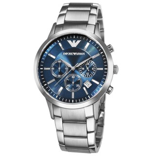 Emporio Armani Classic นาฬิกาข้อมือผู้ชาย Silver/Blue สายสแตนเลสรุ่น AR2448