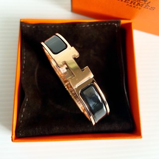 Hermes Clic H Black RGHW ดำอะไหล่โรสโกลด์  อุปกรณ์ ถุงผ้า กล่อง แคร์การ์ด ถุงกระดาษ