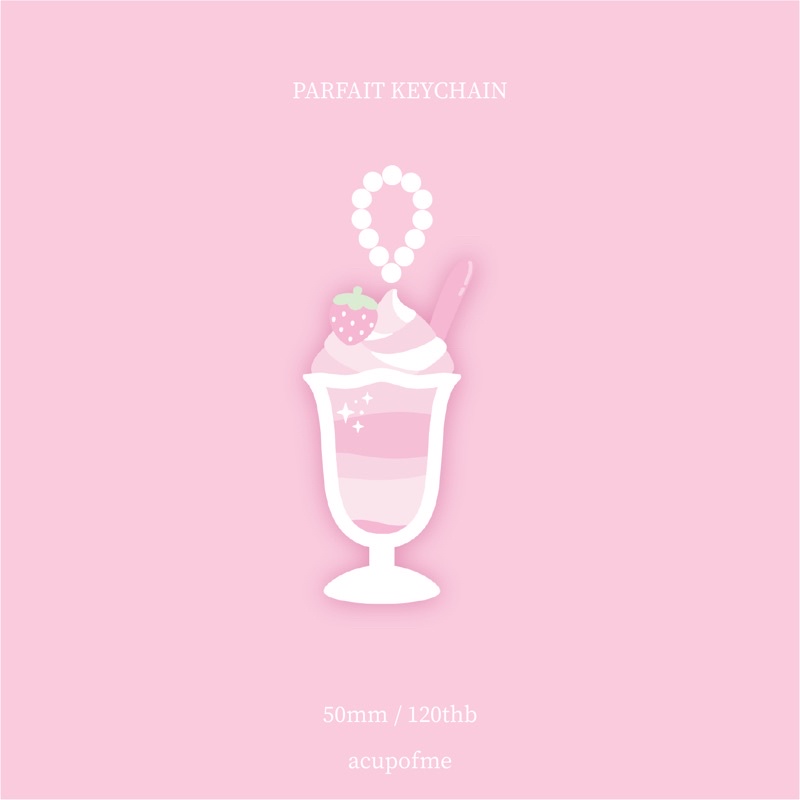 strawberry-parfait-keychain-พวงกุญแจ