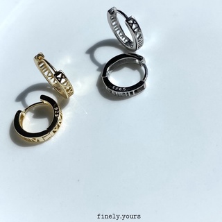 finely.yours 925 Stering Silver Jewelry| ต่างหูห่วงเงินแท้ สลักลายเลขโรมัน // Roman Hoops Earrings