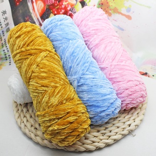 เส้นด้ายนำเข้ากำมะหยี่ 20 สีเส้นด้ายกำมะหยี่นุ่ม 100g โครเชต์เส้นด้ายนุ่ม