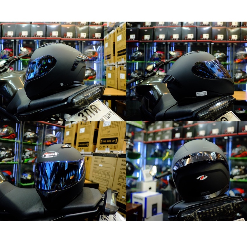 รูปภาพสินค้าแรกของลด 100บาท Real รุ่น Raptor Black หมวกกันน็อคสีดำ สีด้านและเงา