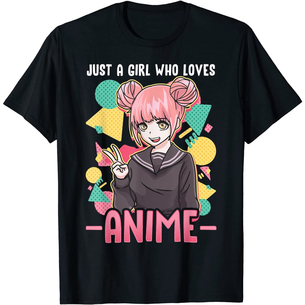 เสื้อยืดผู้ชายและผู้หญิง-anime-shirts-for-girls-women-just-a-girl-who-loves-anime-t-shirt-short-sleeve-t-shirts