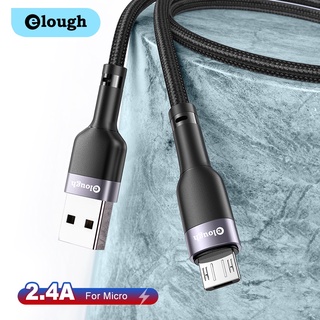 พร้อมส่ง Elough สายชาร์จ Micro USB 2.4A 0.25 ม. 0.5 ม. 1 ม. 2 ม. 3 ม. สําหรับ Micro USB Android