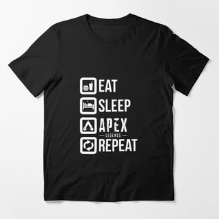 เสื้อยืดอินเทรนด์ผู้ชายอินเทรนด์ผู้หญิงเสื้อยืด พิมพ์ลายโปสเตอร์ Eat Sleep Repeat Youtuber Streamer Apex เหมาะกับของขวัญ