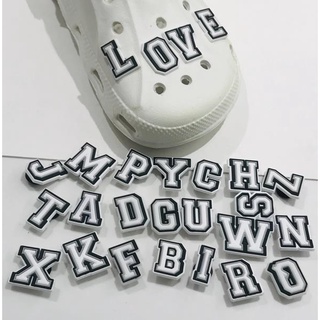Jibitz ตัวอักษร Croc Jibbits Charm ตัวอักษร รองเท้า เสน่ห์ ตัวอักษร ตัวเลข Jibits Crocks สําหรับผู้ชาย อุปกรณ์เสริมตกแต่งรองเท้า