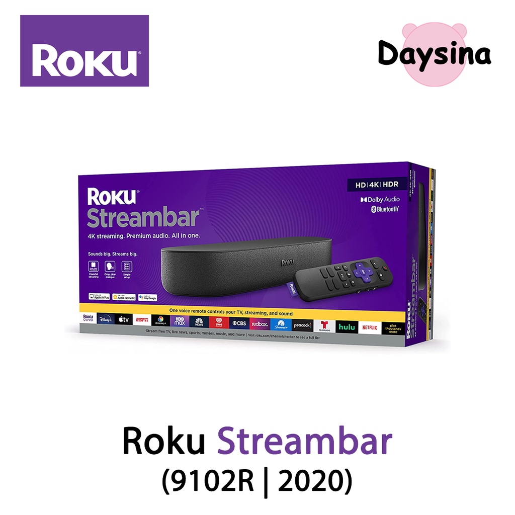 Roku Streambar (9102R), 4K/HD/HDR Streaming Media Player & Premium