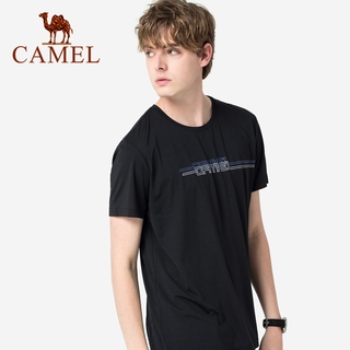 Camel เสื้อกีฬากลางแจ้งผู้ชายแขนสั้นพิมพ์ลายแบบสลิมS-5XL