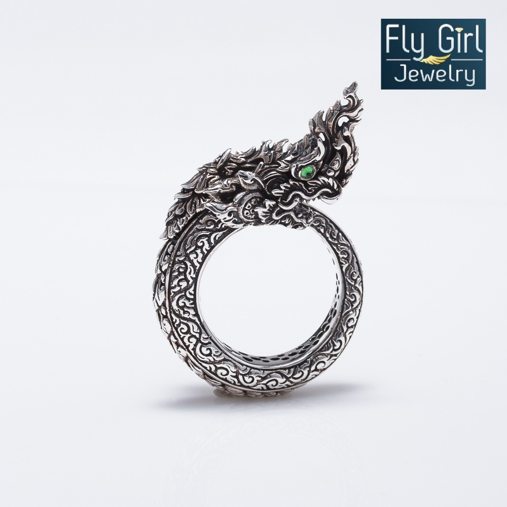 แหวนพญานาคพลอยแท้สีเขียว-naga-ring-tsavorite