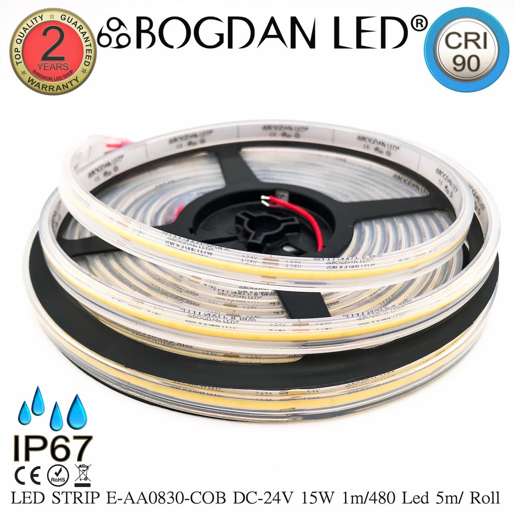 led-strip-e-aa0830-cob-5000k-dc-24v-15w-1m-ip67-ยี่ห้อbogdan-led-แอลอีดีไฟเส้นสำหรับตกแต่ง-2400led-5m-75w-5m-grade-a