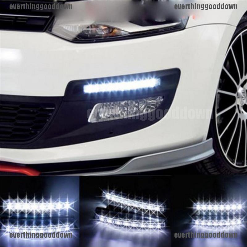 ไฟตัดหมอก 8 LED DRL Daylight สีขาว สําหรับรถยนต์