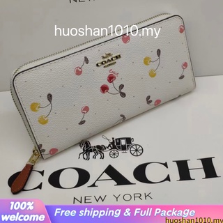 Outlet ส่วนลด🌈 COACH C1813สุภาพสตรีแพคเกจแฟชั่นพิมพ์ยาวมีซิปกระเป๋าสตางค์ธนบัตรใบใหญ่ถุงแพคเกจจุดใหม่