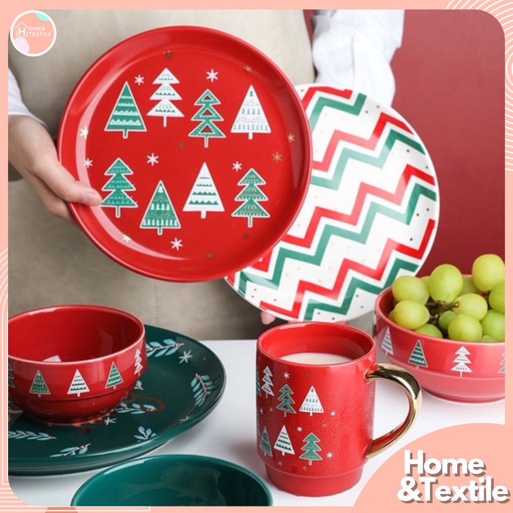 จานชามเซรามิค ลายคริสต์มาส 🎄Christmas tableware Shopee Thailand