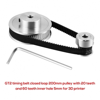 【EVERY】GT2 Timing Belt Pulley 60Teeth 20Teeth 5mm Reduction 1:3 Belt Width 6mm for 3D P【Good Quality】