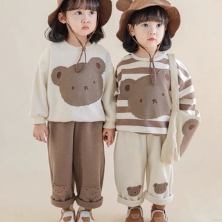[Babycat] พร้อมส่ง ขายดี เสื้อกันหนาวลําลอง พิมพ์ลายการ์ตูนหมี สไตล์เกาหลี ญี่ปุ่น ฤดูใบไม้ร่วง สําหรับเด็ก 2022