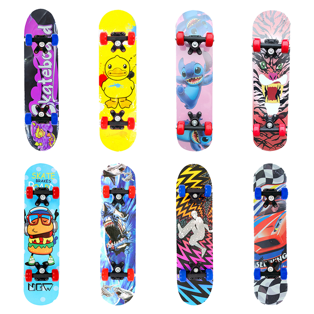 ภาพสินค้าสเก็ตบอร์ด Double Kick 7-Layer Maple Deck Skateboard for Kids Beginners จากร้าน z523hklwj3 บน Shopee ภาพที่ 1