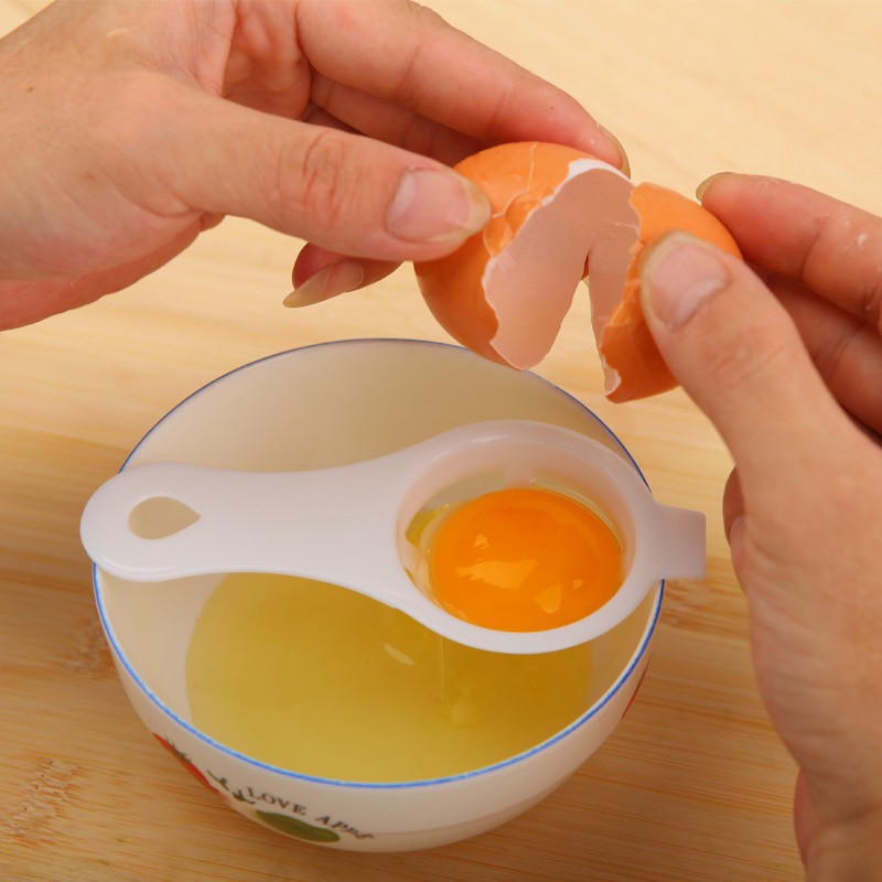 เครื่องมือแยกไข่ขาว-ไข่แดง-ทำอาหารได้ง่าย-ตะแกรงสีขาว-อุปกรณ์ครัว-บ้าน-พลาสติก