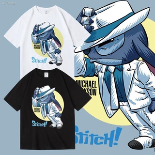 เตรียมจัดส่ง▥Interstellar baby Stitch co-branded Jackson Tide ยี่ห้อการพิมพ์เสื้อผ้าอุปกรณ์ต่อพ่วงผ้าฝ้ายแขนสั้นเสื้อยืด