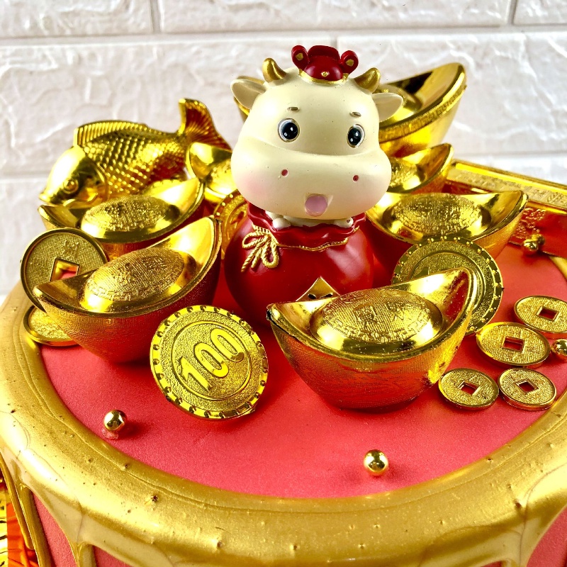 spot-อิฐทองแดงสีทองสไตล์จีนสําหรับตกแต่งเค้ก