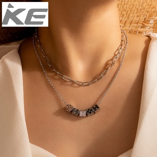 Temperament all-match smiley face dice multi-necklace Japanese and Korean simple design clavic