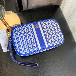 🎀 (สด-ผ่อน) A คล้องมือ สีน้ำเงิน Tory Burch T ZAG Wristlet 64282