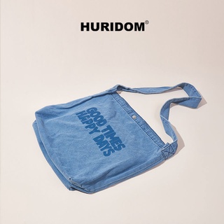 กระเป๋าสะพายข้าง ตัวอักษรเกาหลีพิมพ์เดนิมผ้าผืนผ้าใบถุงซอกดั้งเดิมกระเป๋า Messenger Bag Original